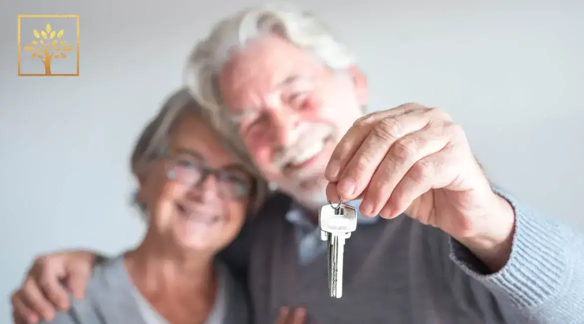 Senior Couple Holding Keys Suffolk County New York in Suffolk, New York
