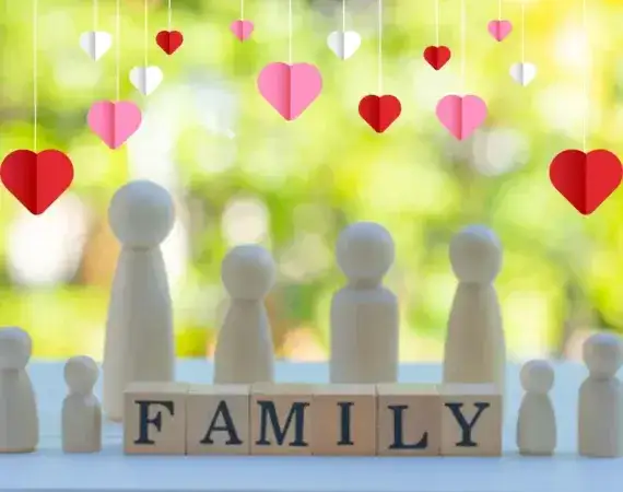 Family Wooden Figures Hearts Suffolk County New York in Suffolk, New York